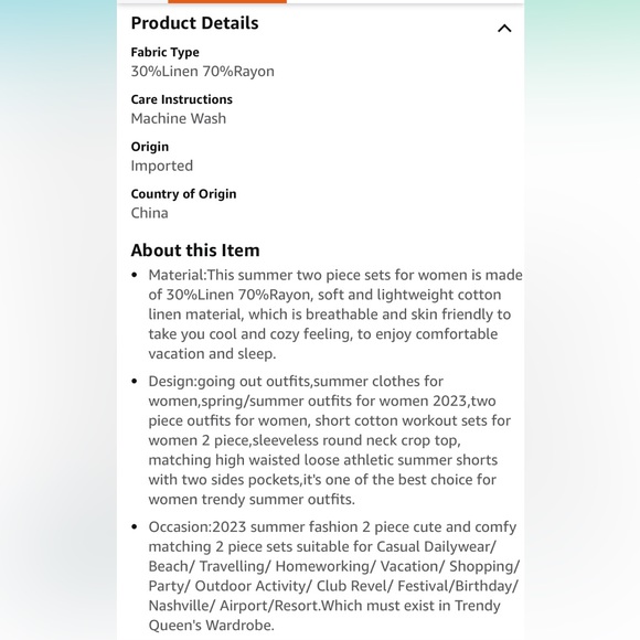 Two piece linen set - Picture 5 of 6